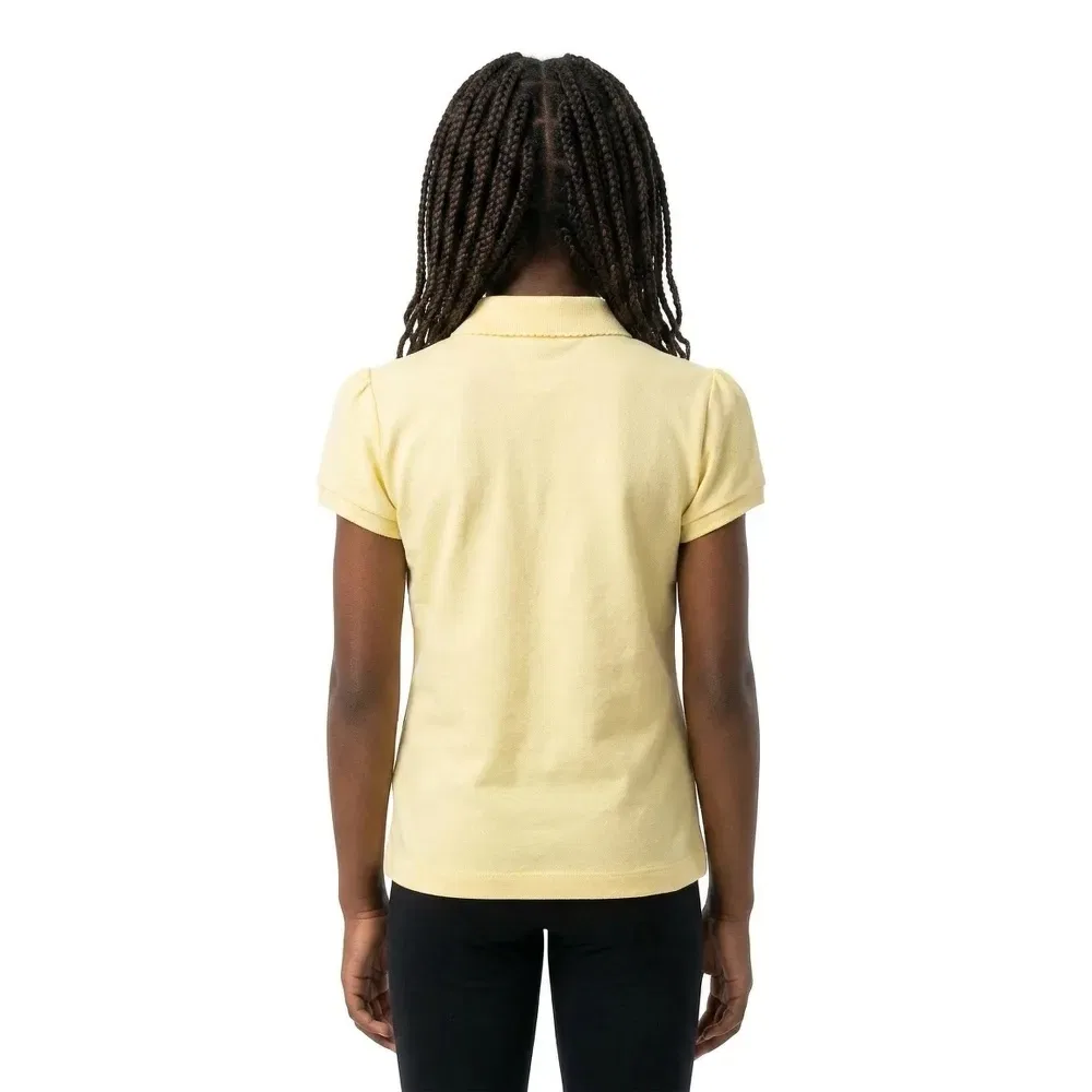 Детское поло для девочек с коротким рукавом Lacoste kids, Yellow — фото 2