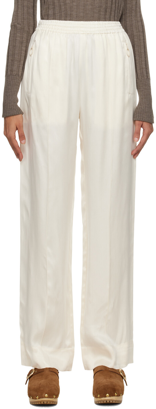 

Брюки Off-White с защипами и швами See by Chloé, Белый, Брюки Off-White с защипами и швами See by Chloé