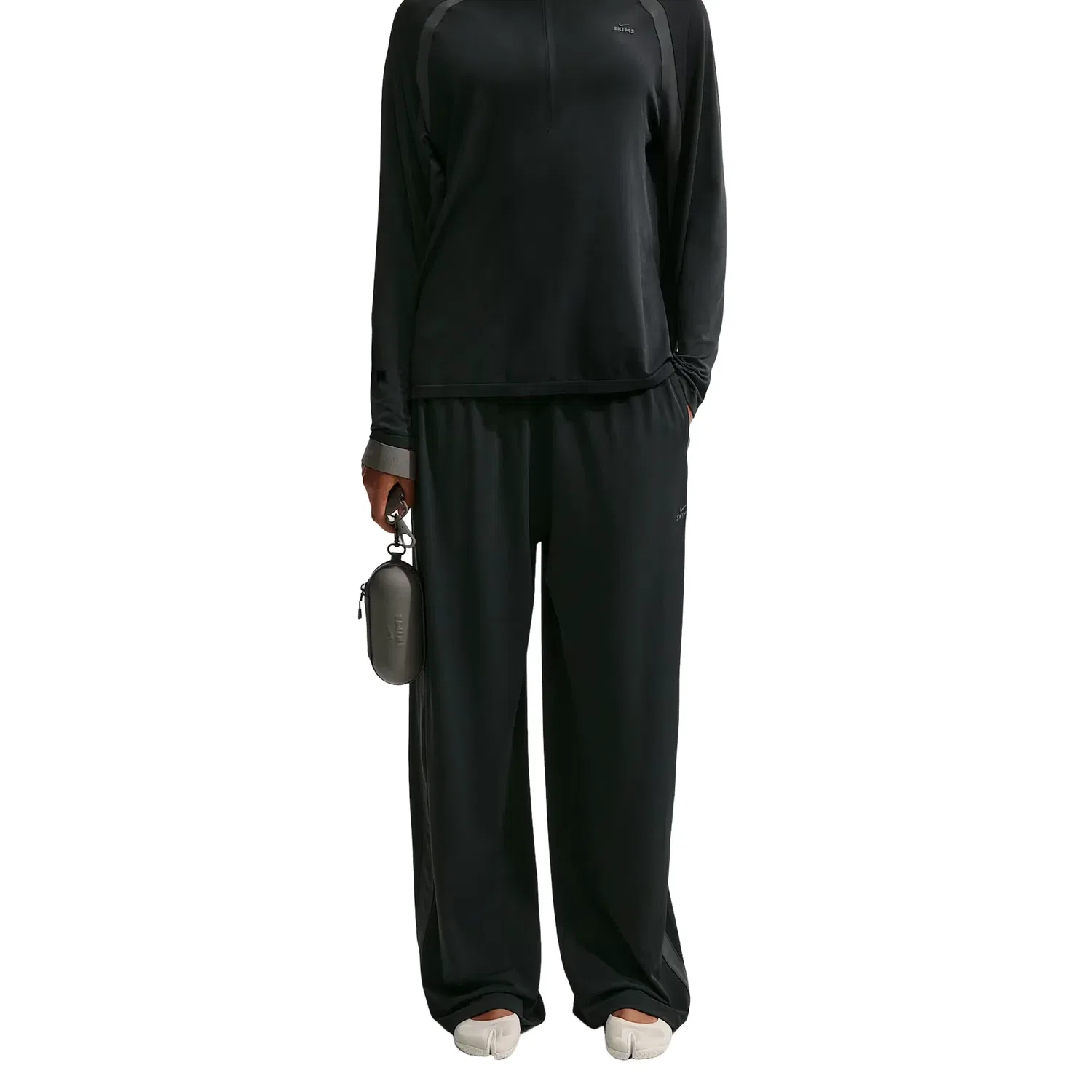 Женские брюки SKIMS Stretch Knit Wide-Leg Pants 'Obsidian Igneous' Nike, Obsidian/Igneous — фото 4