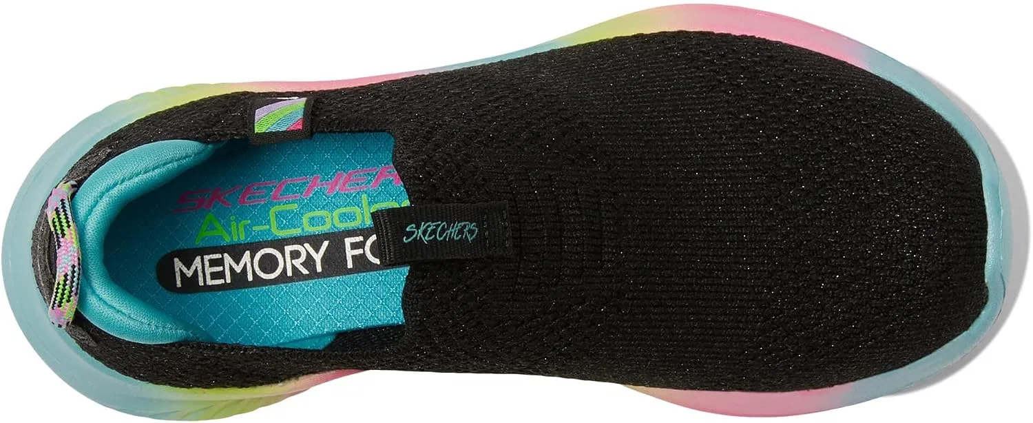Детские кроссовки для девочек с цветным принтом Ultra Flex 3.0-Color Joy Skechers, Black/Multi — фото 2