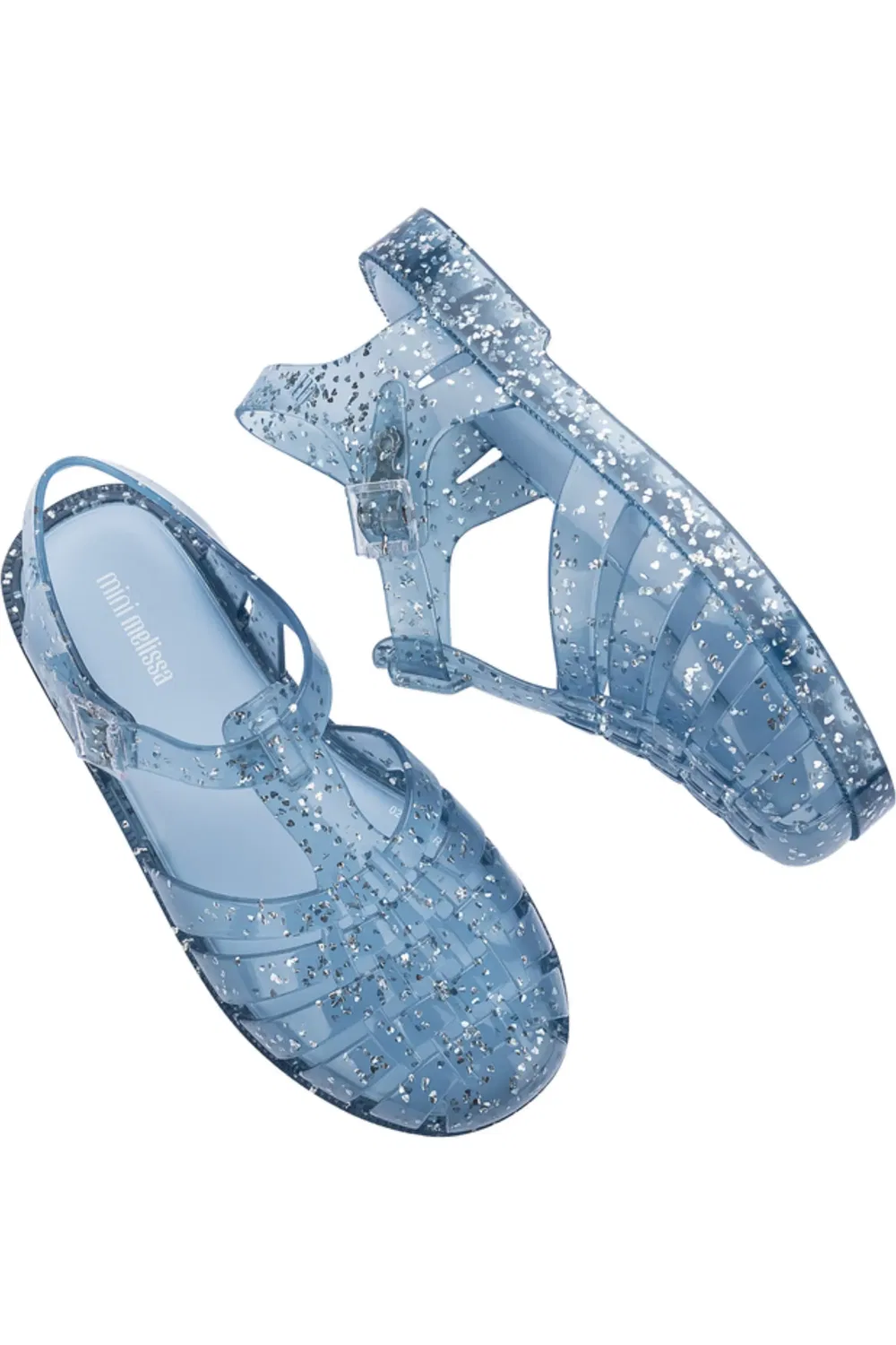 Детские сандалии глиттерные рыбацкие Possession Mini Melissa, Glitter Blue — фото 3