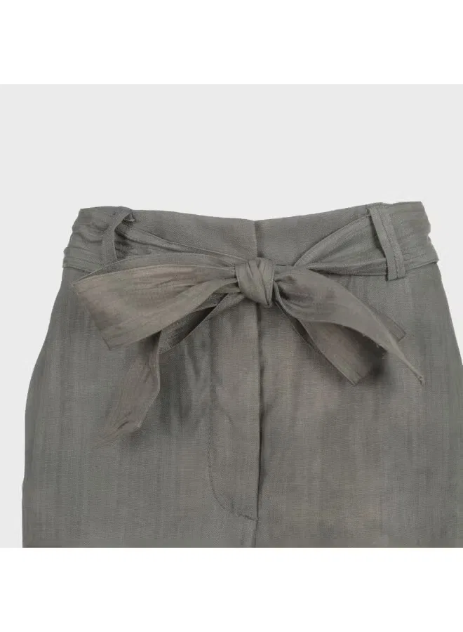 Брюки свободные мягкие Zara, темно-зеленый — фото 4