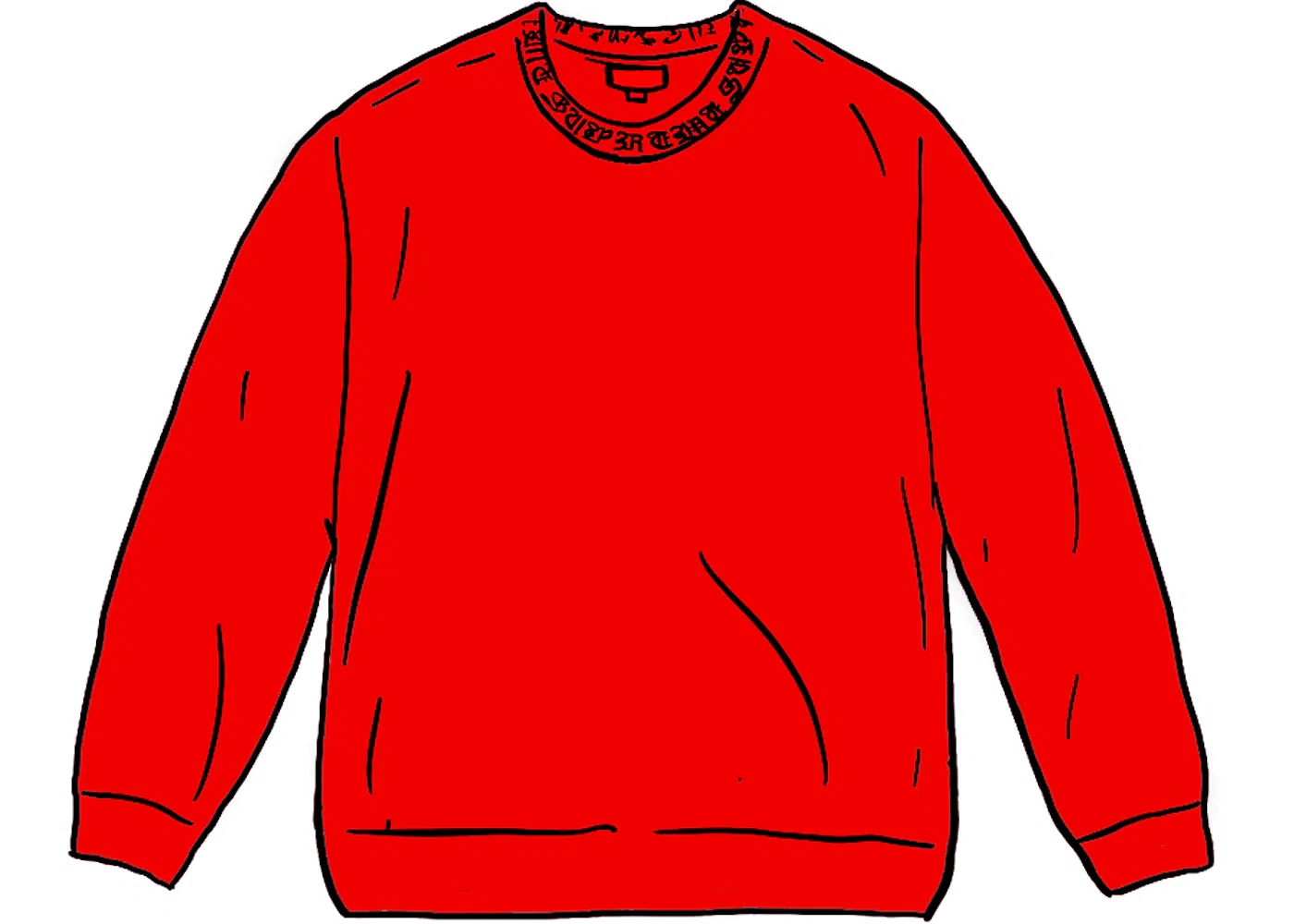 Мужская футболка с длинным рукавом Supreme Old English Collar Logo, Red