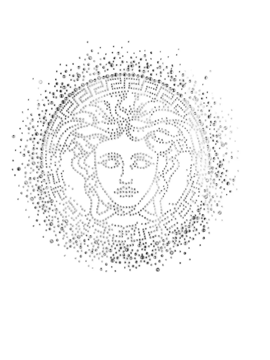 Женская футболка с коротким рукавом и кристаллами Medusa T-Shirt Versace, White — фото 3