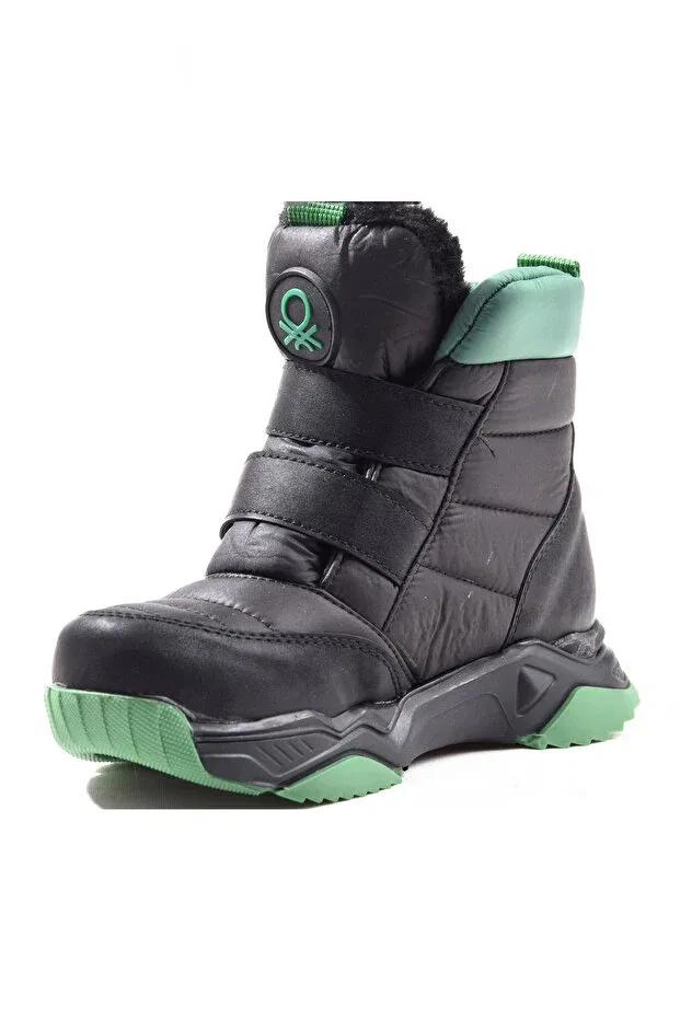 Детские спортивные туфли для мальчиков на липучке Benetton, Black - Green — фото 3