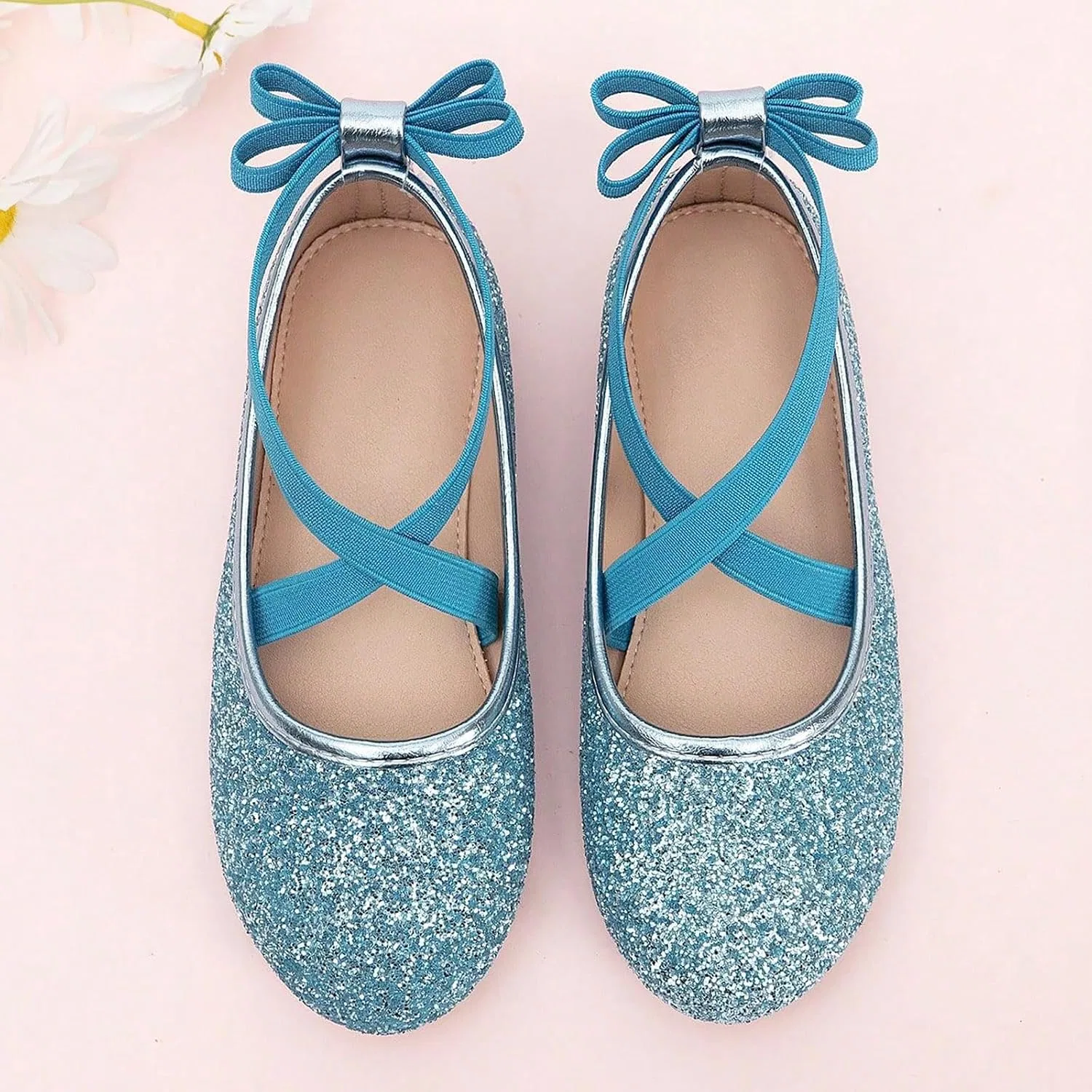 Детские балетки для девочек с ремешком на щиколотке Mary Jane Flats, Sky Blue — фото 3