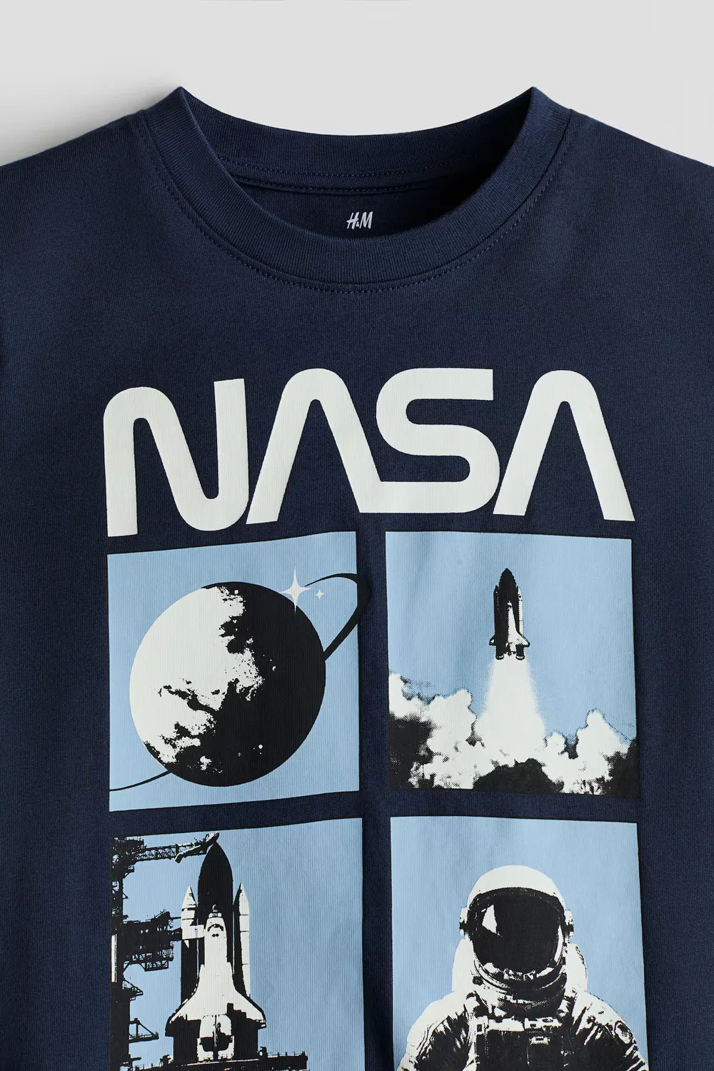 Набор из 3 футболок с принтом H&M, Blau/Nasa — фото 3