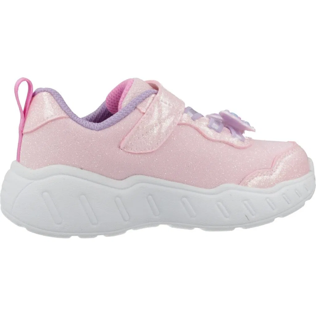 Детские кроссовки для девочек с принтом бабочки Skechers S Light Lil Butterfly, Rosa — фото 4