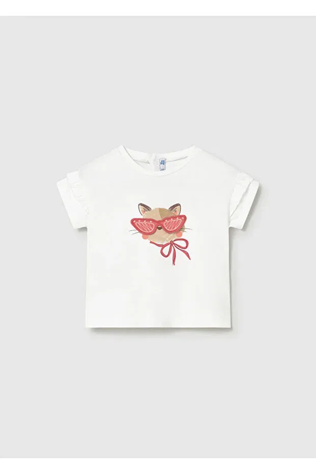 Детская футболка для девочек с принтом Graphic T-Shirt Mayoral, White