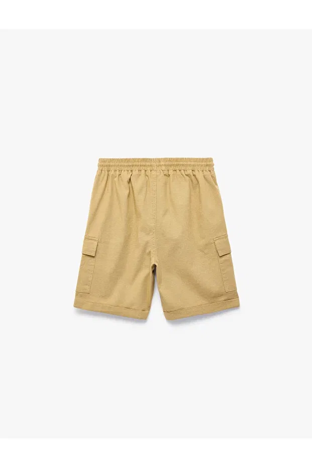 Детские шорты для мальчиков с завязками на поясе Koton, Tan Color — фото 2