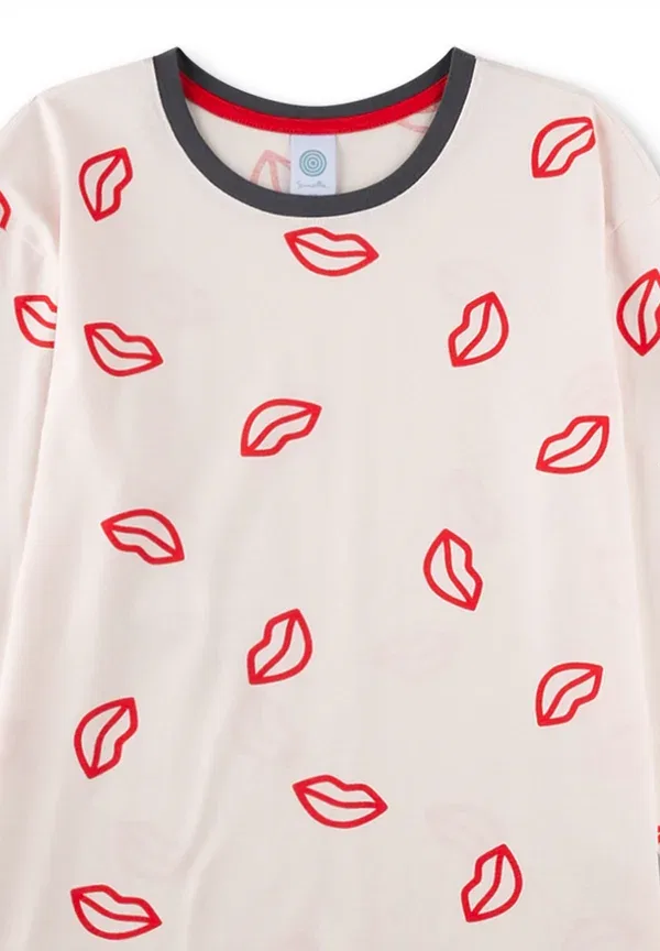 Пижама набор хлопок Madchen-schlafanzug langarm lippe set, Sanetta, Beige, бежевый — фото 3