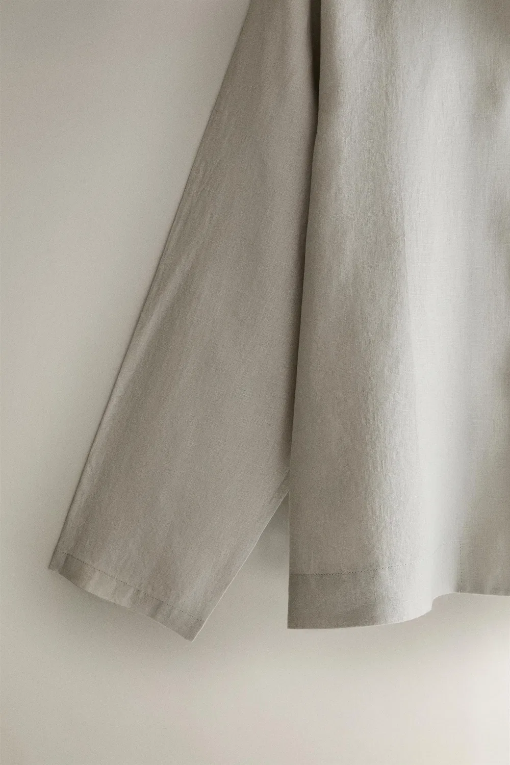 Льняная рубашка с карманом ZARA, Grey — фото 3