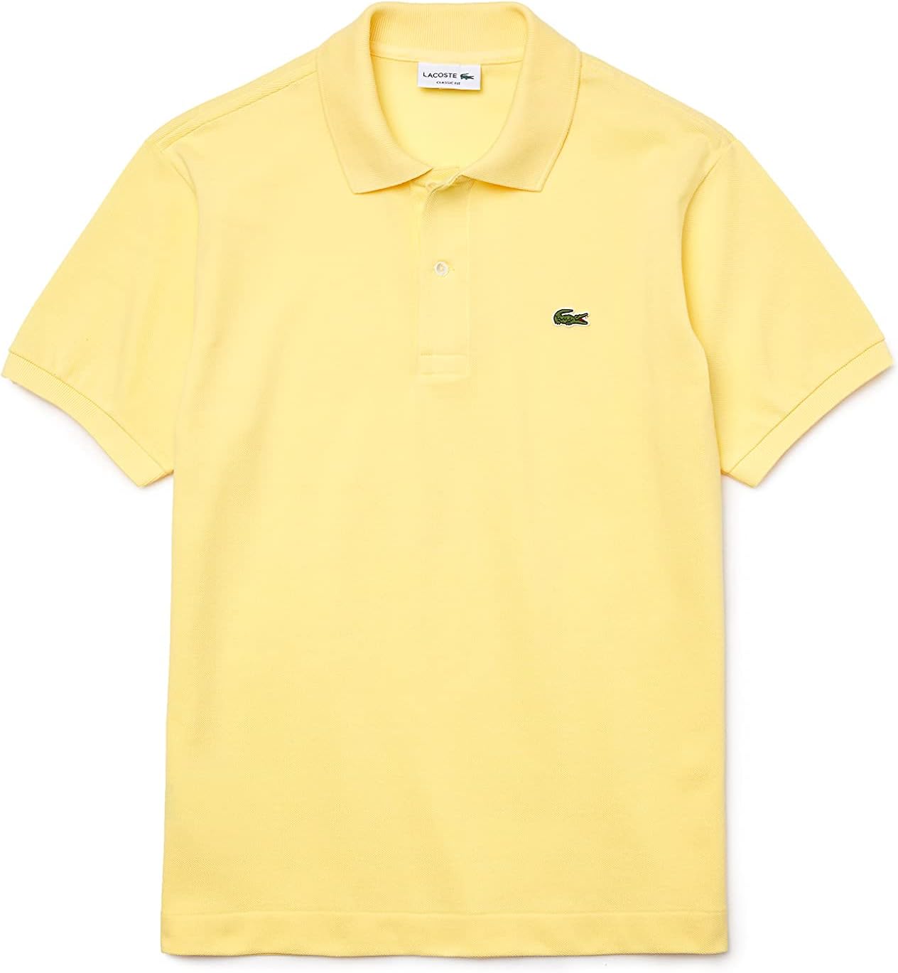Поло Lacoste, мужское, оригинальное из пике, ярко-желтый — фото 2