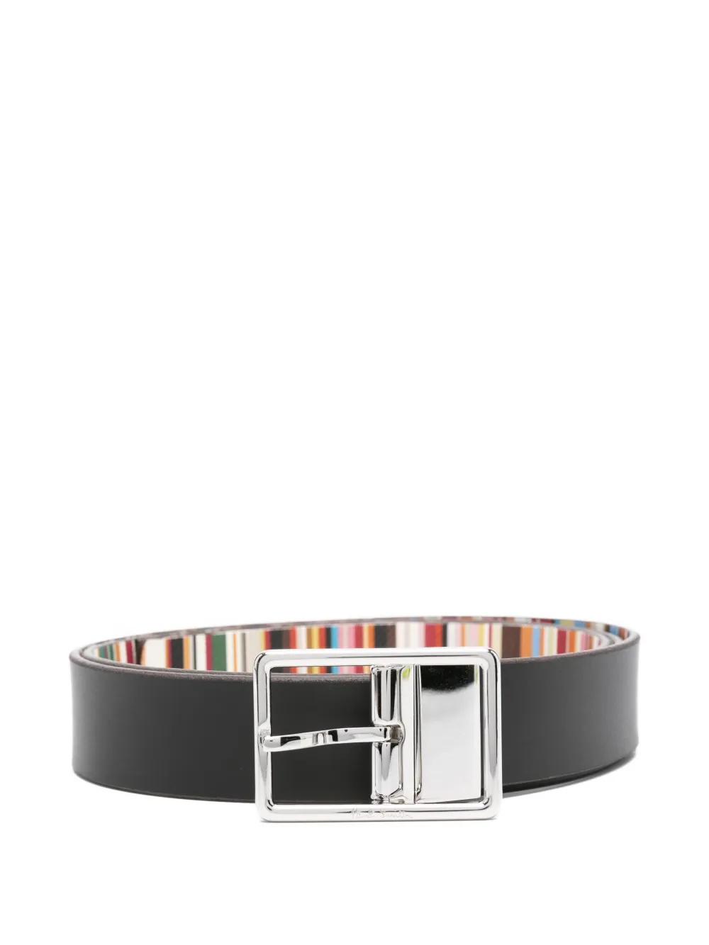 

Двусторонний ремень в полоску Paul Smith, черный