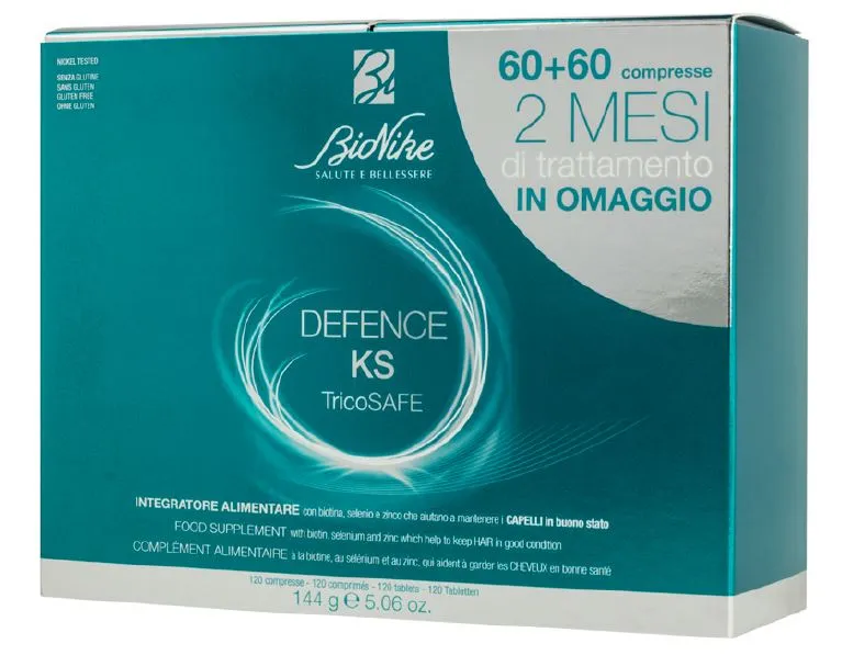 

Добавка против выпадения волос Bionike Defense KS Tricosafe Bipack 60 + 60 таблеток