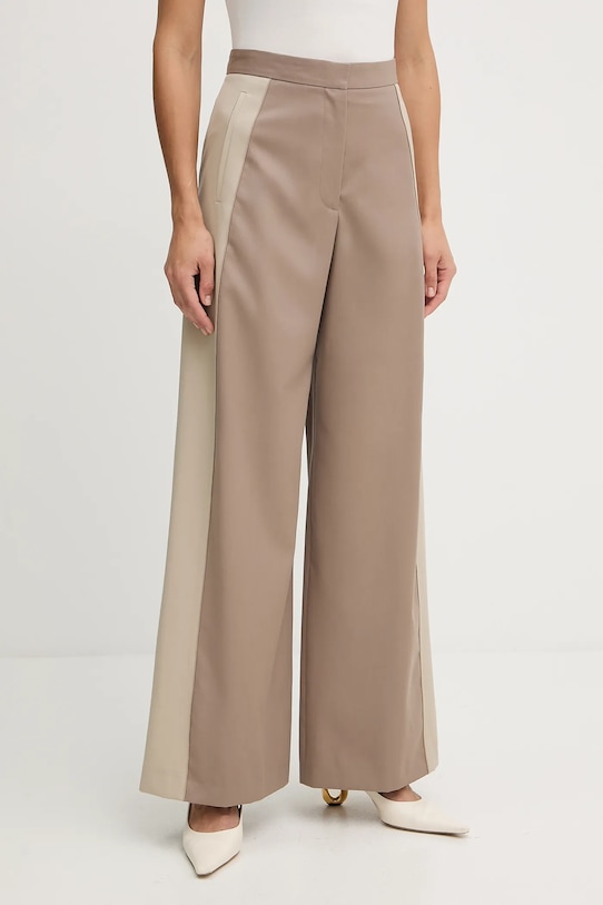 

Шерстяные брюки тианал BOSS, бежевый