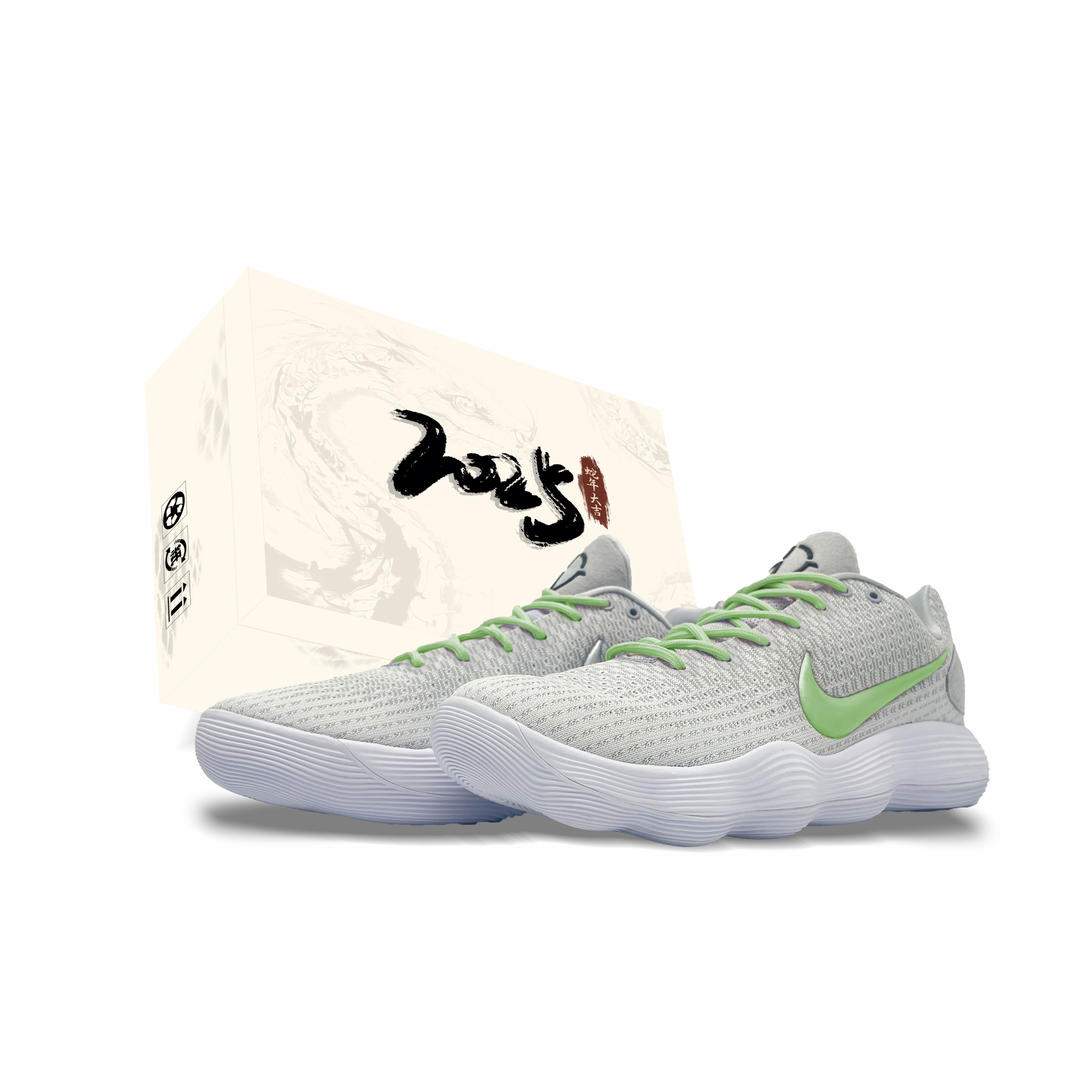 

Баскетбольные кроссовки Hyperdunk 2017 Low Top, мужские, серо-зеленые Nike, Gray