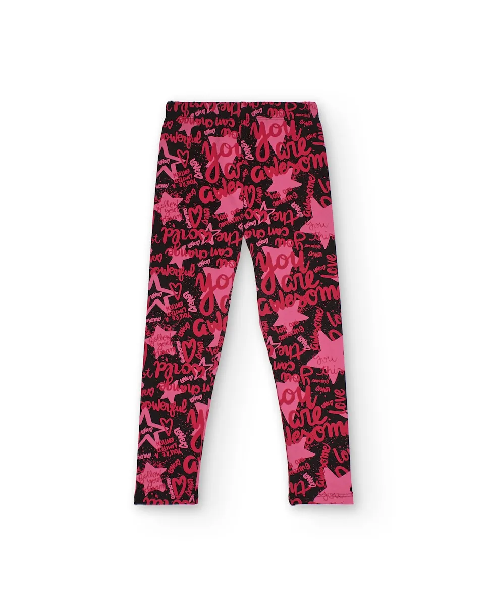 

Леггинсы для девочек с многоцветным текстовым принтом Tuc tuc