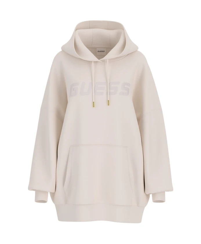 

Длинная женская макси-толстовка с капюшоном белого цвета Guess, белый
