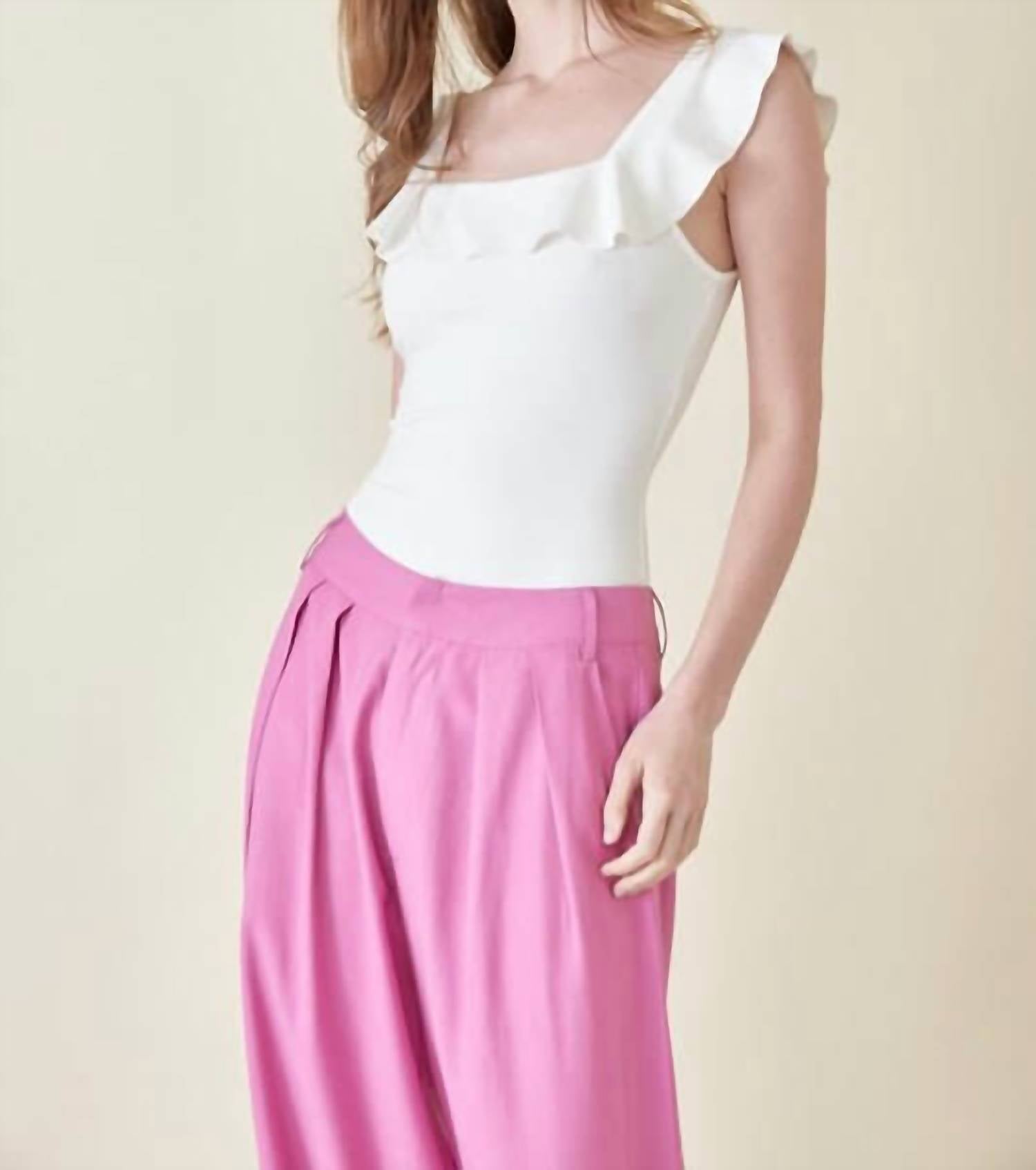 

Боди с квадратным вырезом и оборками, белый цвет Fore, белый