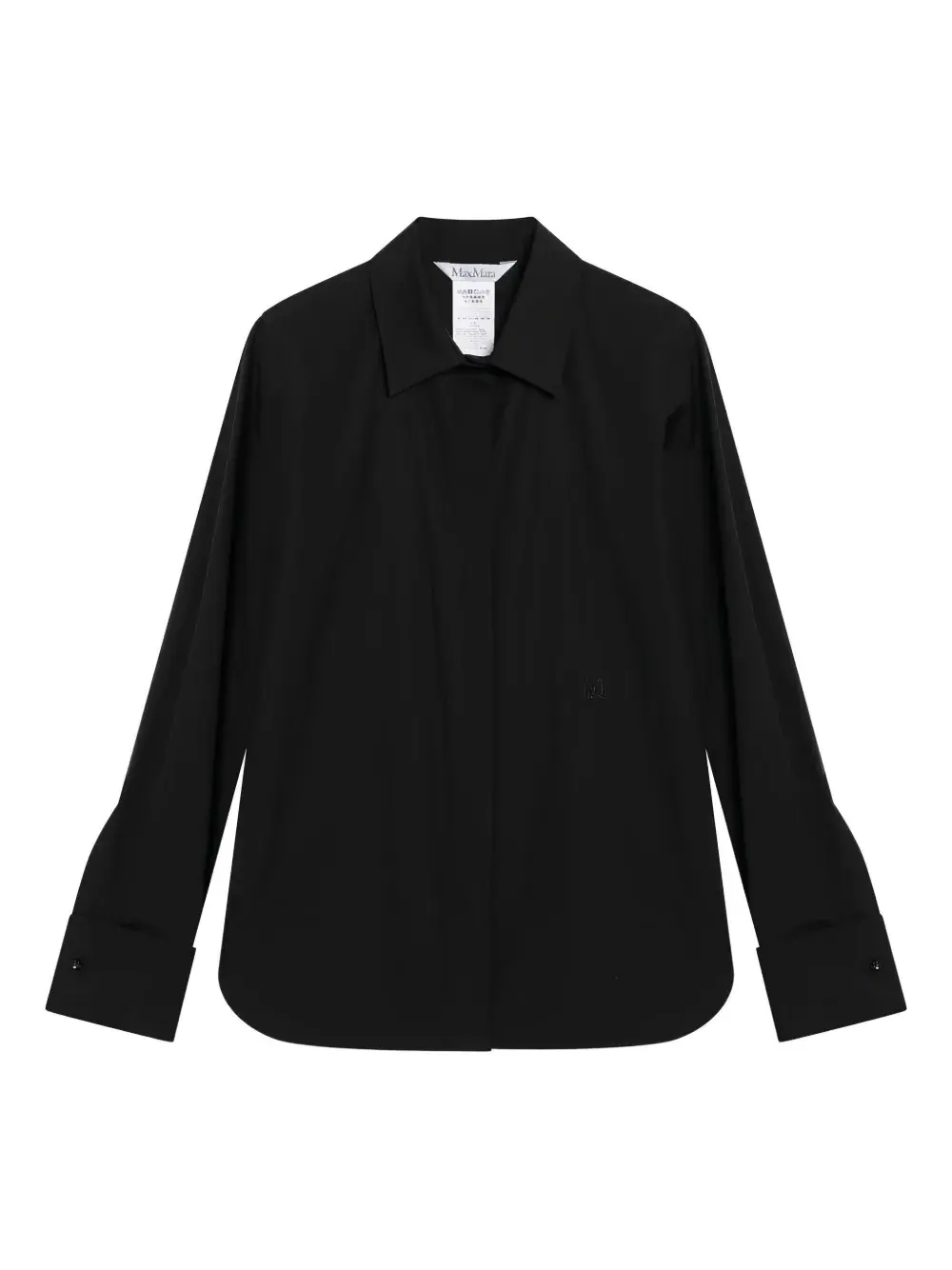 

Рубашка с длинными рукавами и вышитым логотипом Max Mara, черный