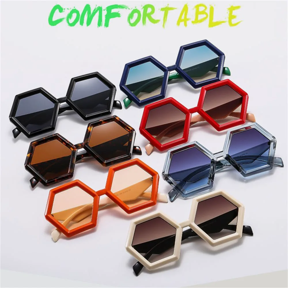 

Винтажные шестиугольные женские солнцезащитные очки, многоугольные солнцезащитные очки, мужские солнцезащитные очки с защитой от УФ-излучения UV400 HDUBFY, Blue