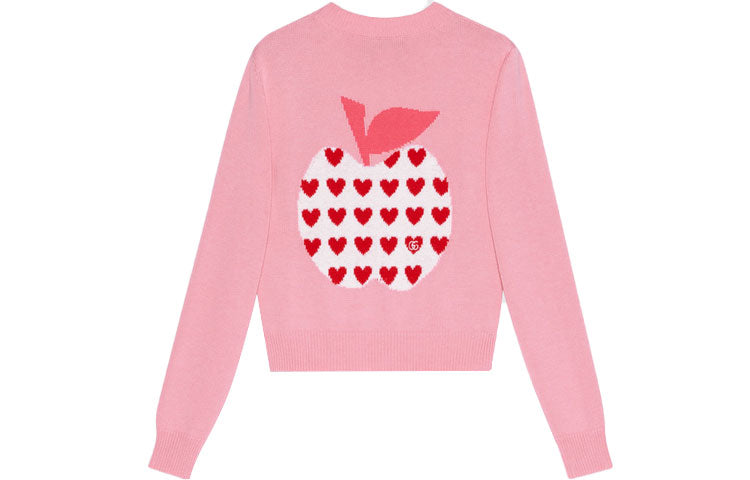 Кардиган (WMNS) Gucci Les Pommes Cardigan 'Pink 664354-XKBYU-5943, розовый — фото 2