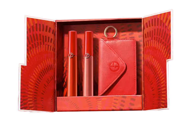 

GIORGIO ARMANI AMANI Redtube двухцветная помада бокс лимитированная серия набор косметики легко растушевывается натуральный оттенок комплект из 2 штук