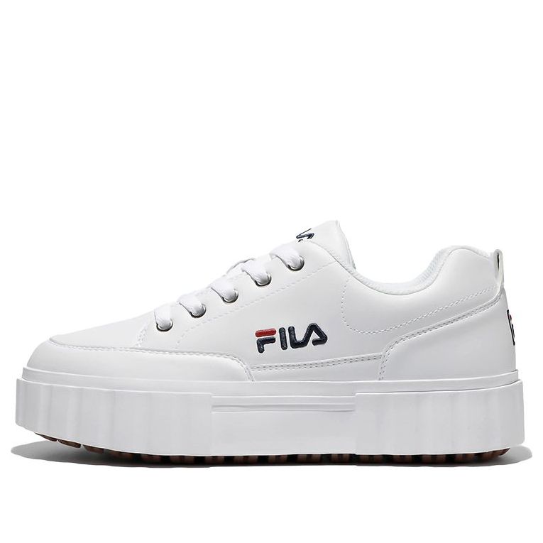 

Кеды FILA Low Top Thick Sole Skate Shoes Unisex White Korean Version 'White Red Black', красный