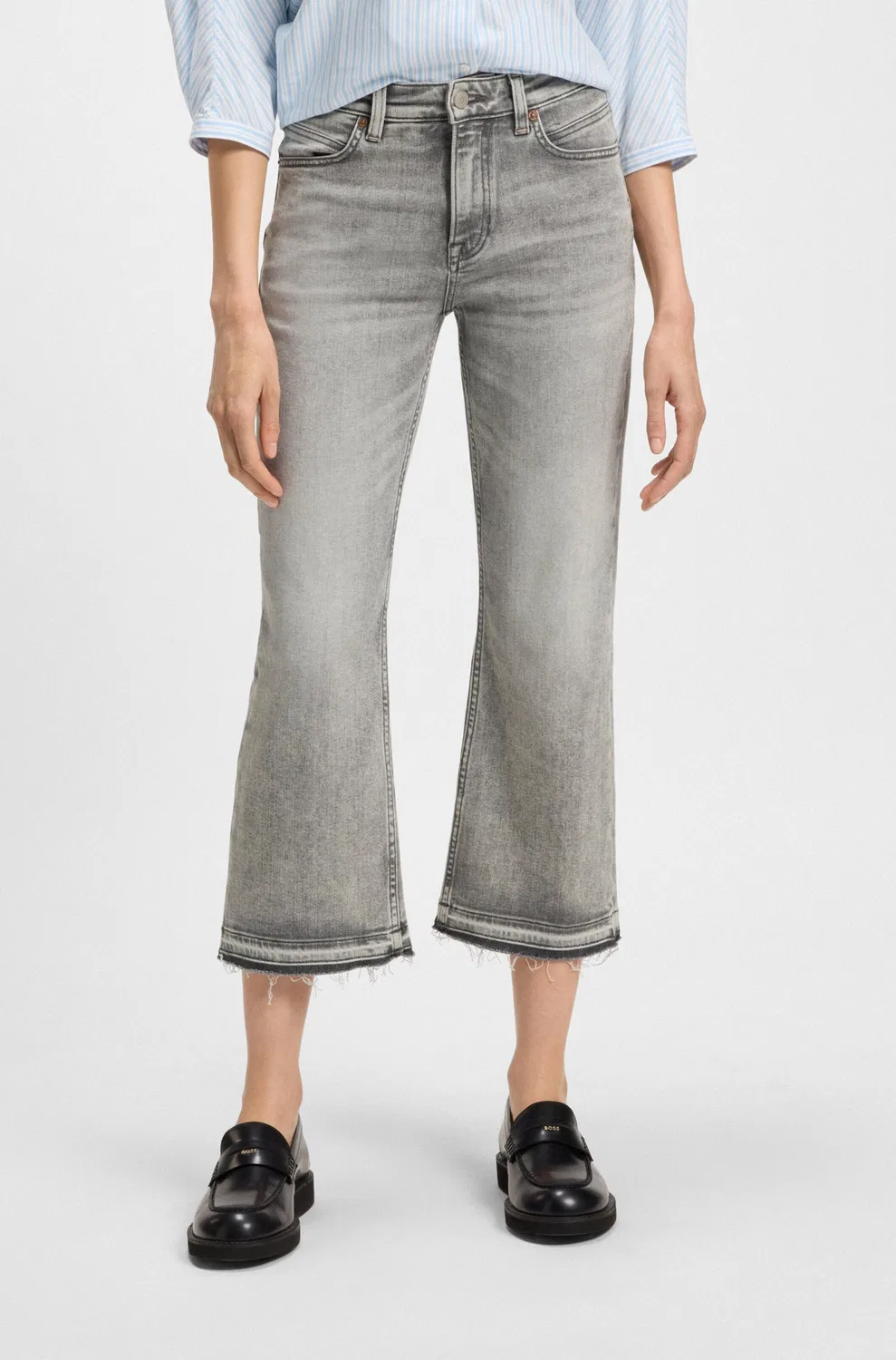 Джинсы Boss Boot cut серого цвета — фото 2