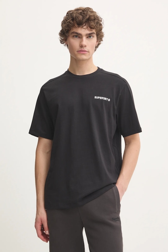 

Хлопковая футболка Superdry, черный