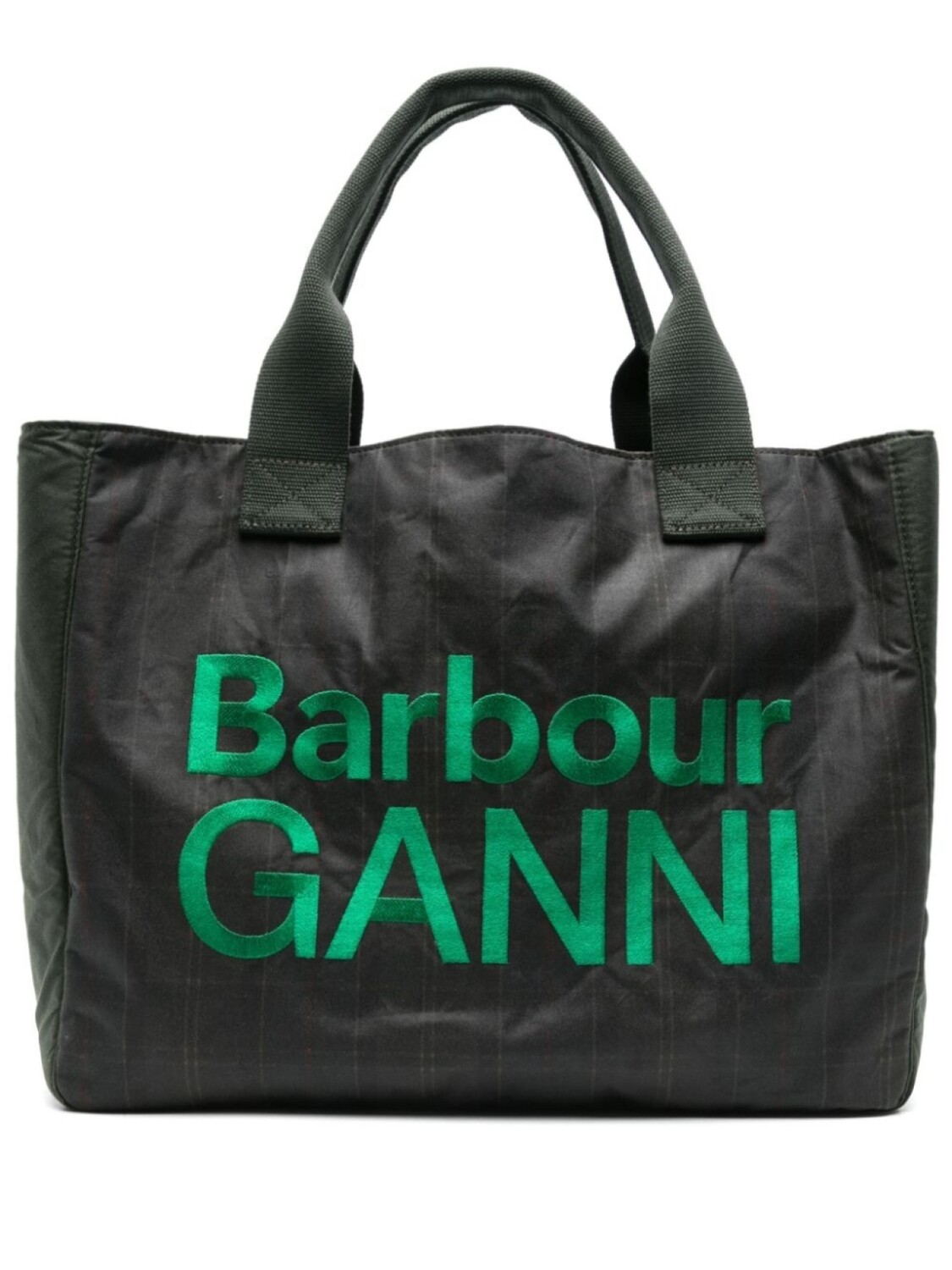 

X вощеная сумка-тоут Ganni Barbour, зеленый