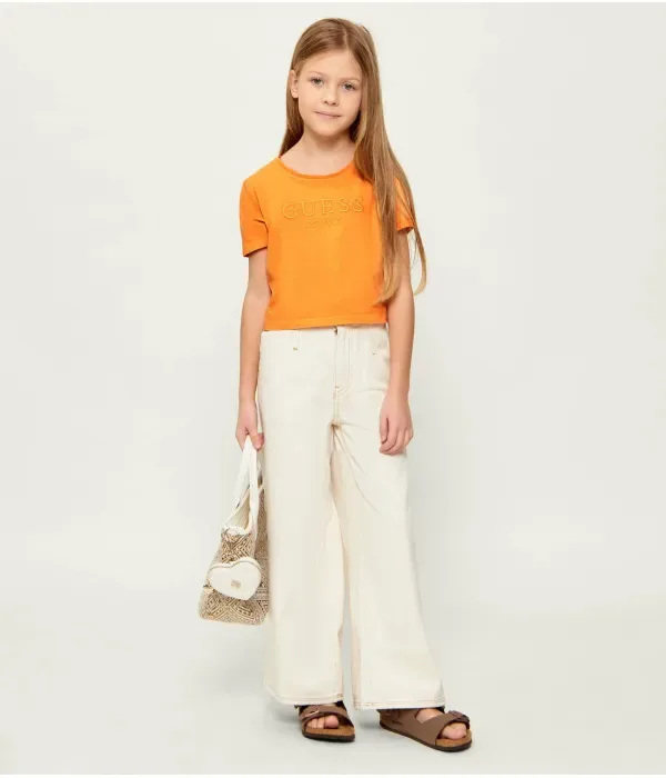 Футболка cropped fit Guess, оранжевый — фото 2
