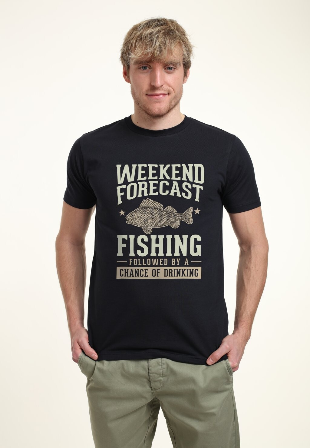 

Футболка с принтом DUKE SONS FISHING FORECAST Henry Tiger, темно-синий