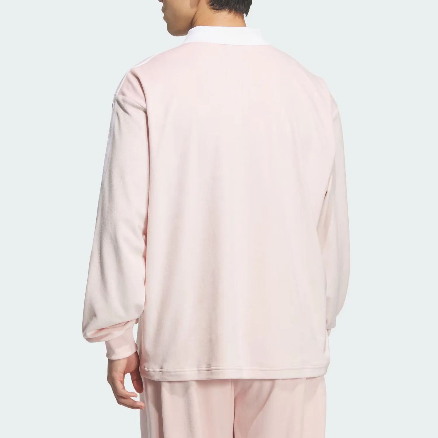 Велоровое поло унисекс Adidas Originals, светло-розовый — фото 4