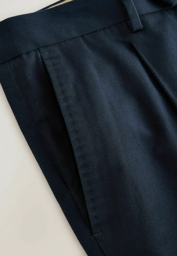 Классические зауженные брюки с двойной складкой Next, Navy Blue — фото 3