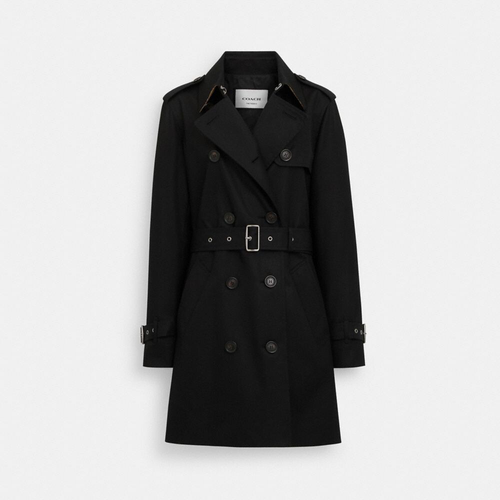 

Тренч COACH Solid Mid Trench, черный