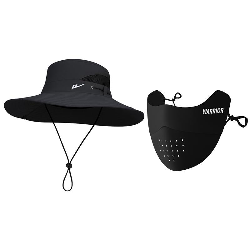 

Полиэстеровая панама Unisex WARRIOR, sun protection two-piece set[черный bucket hat+черный face mask]