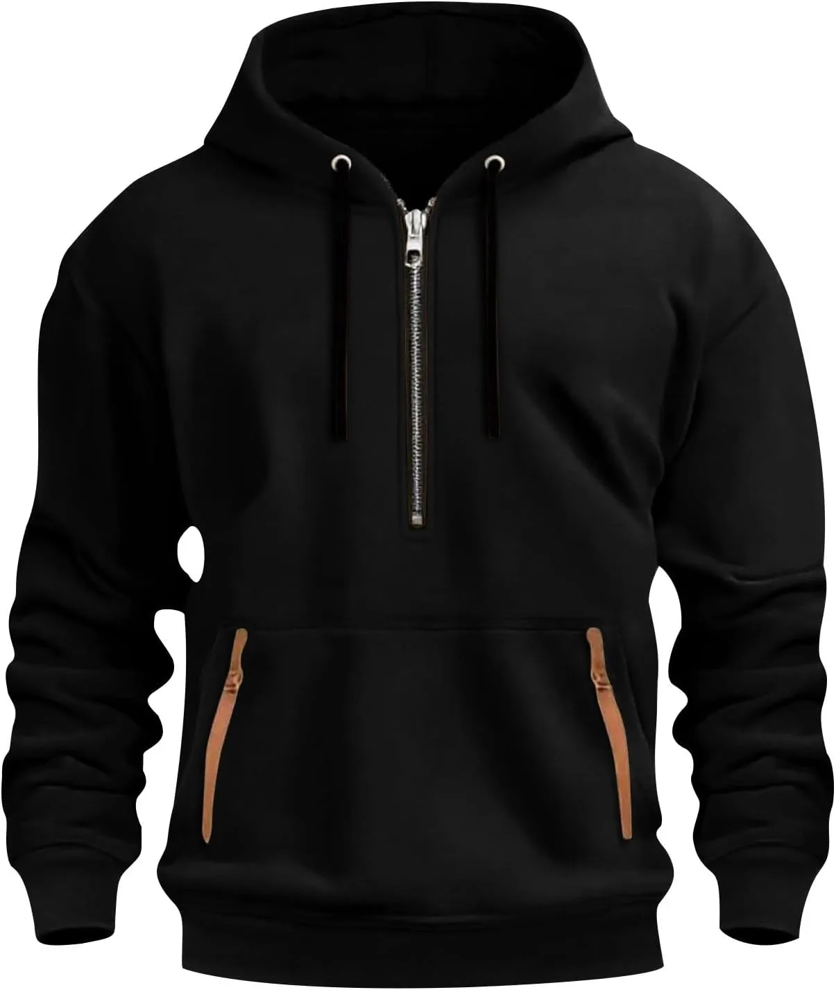 

Толстовка с капюшоном Quarter Zip Oversized, свободный крой, с карманом