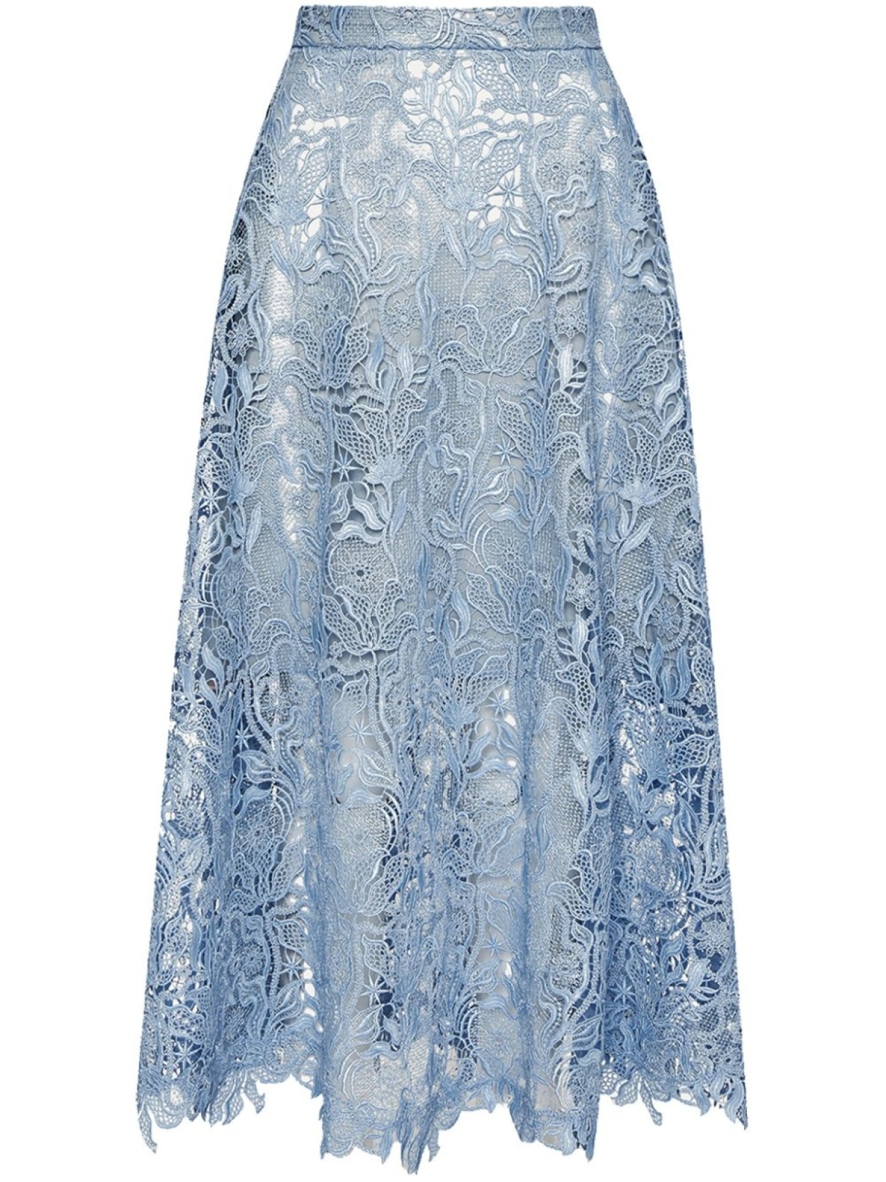 

Oscar de la Renta гипюровая юбка миди Bellflower, синий