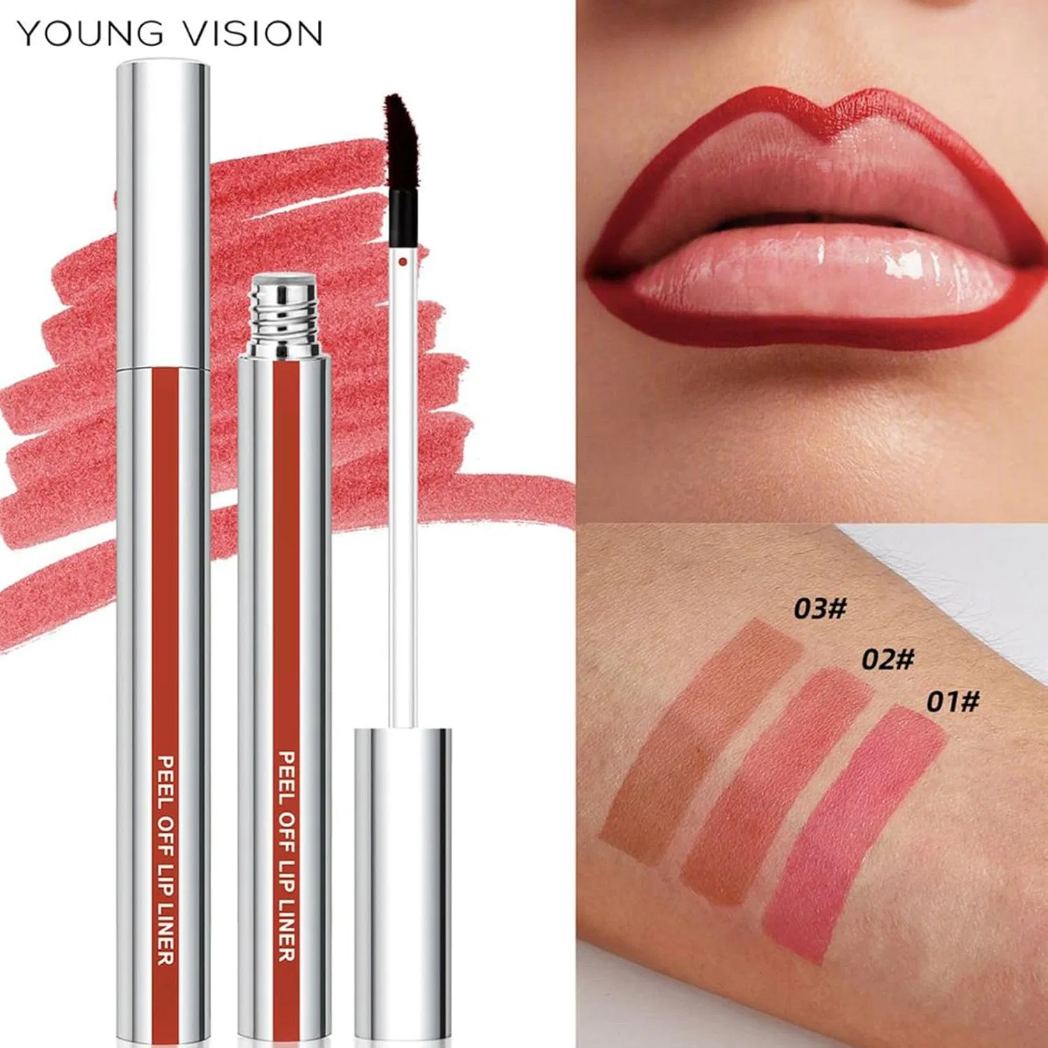 Матовая жидкая помада Lip Stains Long Lasting, 3 шт, бесцветная — фото 2
