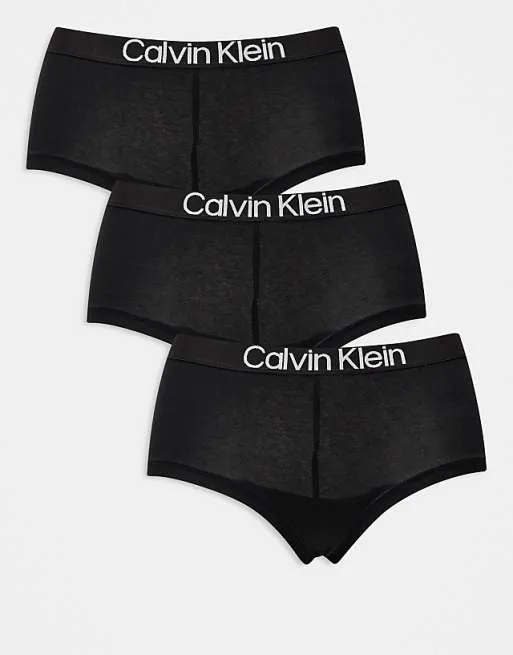 

Комплект из 3 черных шорт для мальчика из хлопка Calvin Klein Extra Soft Cotton