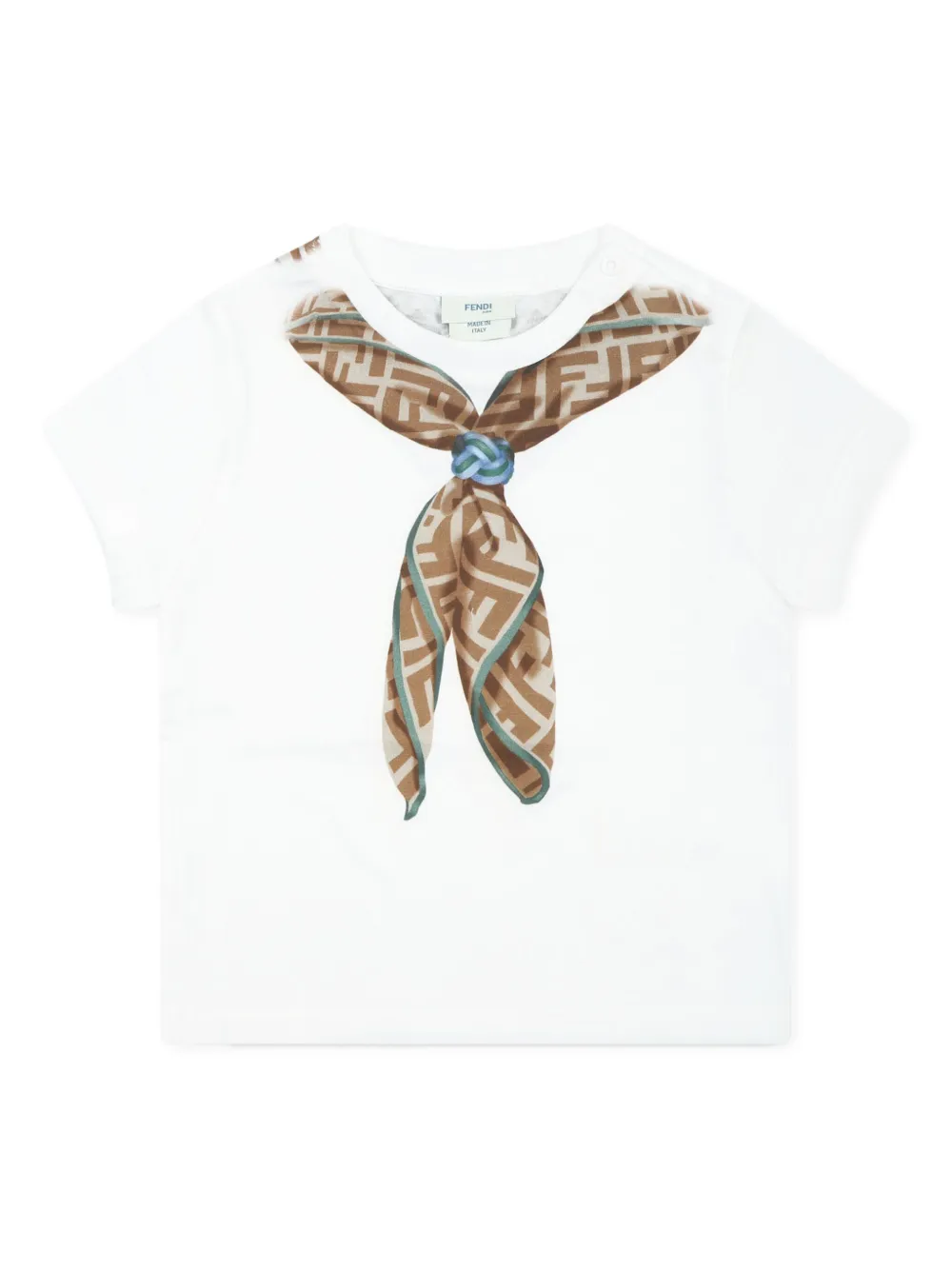 

Футболка с эффектом тромплей FENDI KIDS, белый