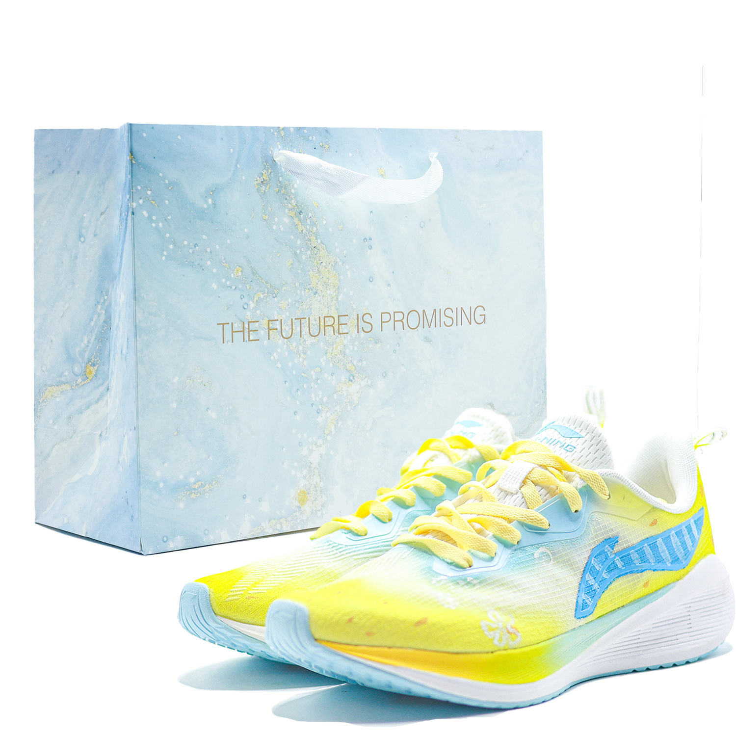 

LINING Вуе беговые кроссовки мужские низкие желто-бело-синие, цвет White Yellow Blue