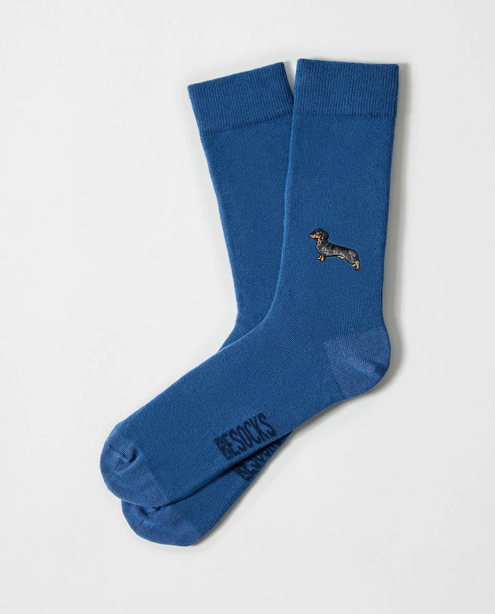 

Женские носки с фантазийным рисунком таксы Besocks, синий