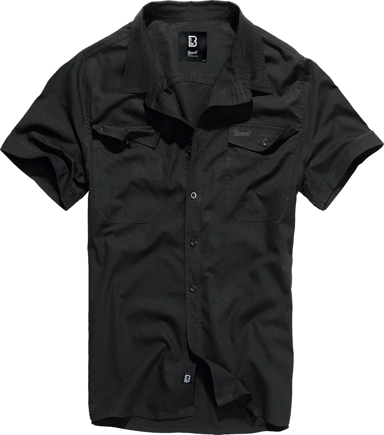 

Brandit Individual Wear мужская хлопковая рубашка с коротким рукавом и накладными карманами