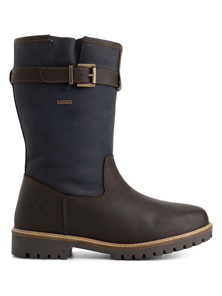 

Кожаные ботинки Аремарк коричневого/темно-синего цвета TRAVELIN'