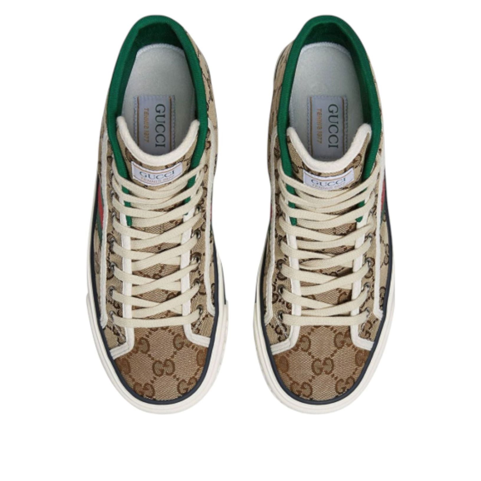 Топ (WMNS) Gucci Tennis 1977 High Top GG 'White Red Green' — фото 3