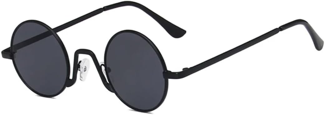 

Солнцезащитные очки с защитой UV400 | Маленькая круглая металлическая оправа в стиле панк | Для женщин и мужчин | Для занятий спортом на открытом воздухе и вождения DSVIGF, Black Gray