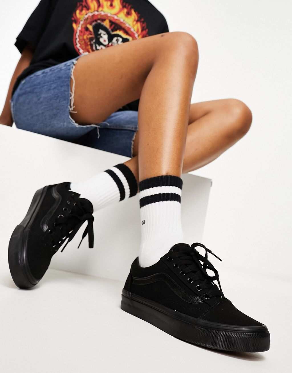 

Черные кроссовки Vans Old Skool, Черный;коричневый, Черные кроссовки Vans Old Skool